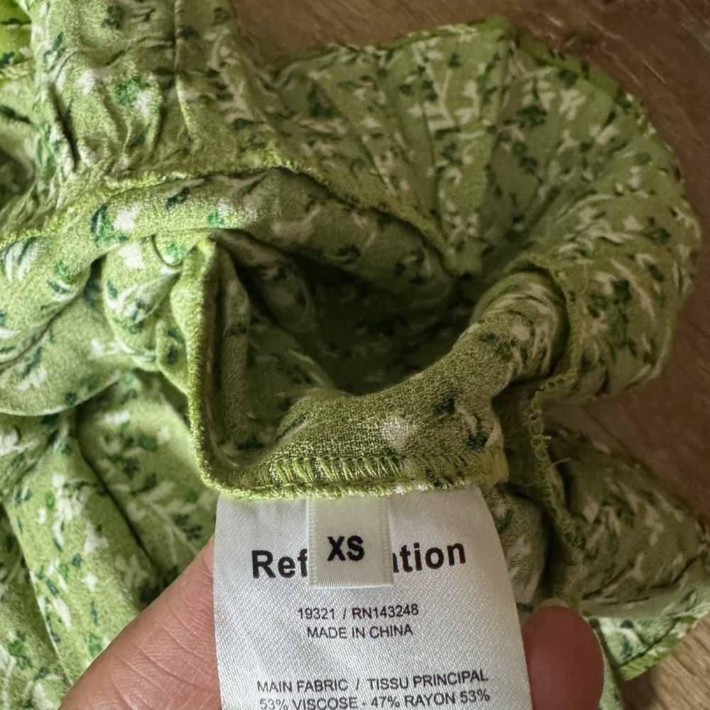 Reformation Samantha Green‎ Green Mini Dress Size XS - Picture 4 of 4